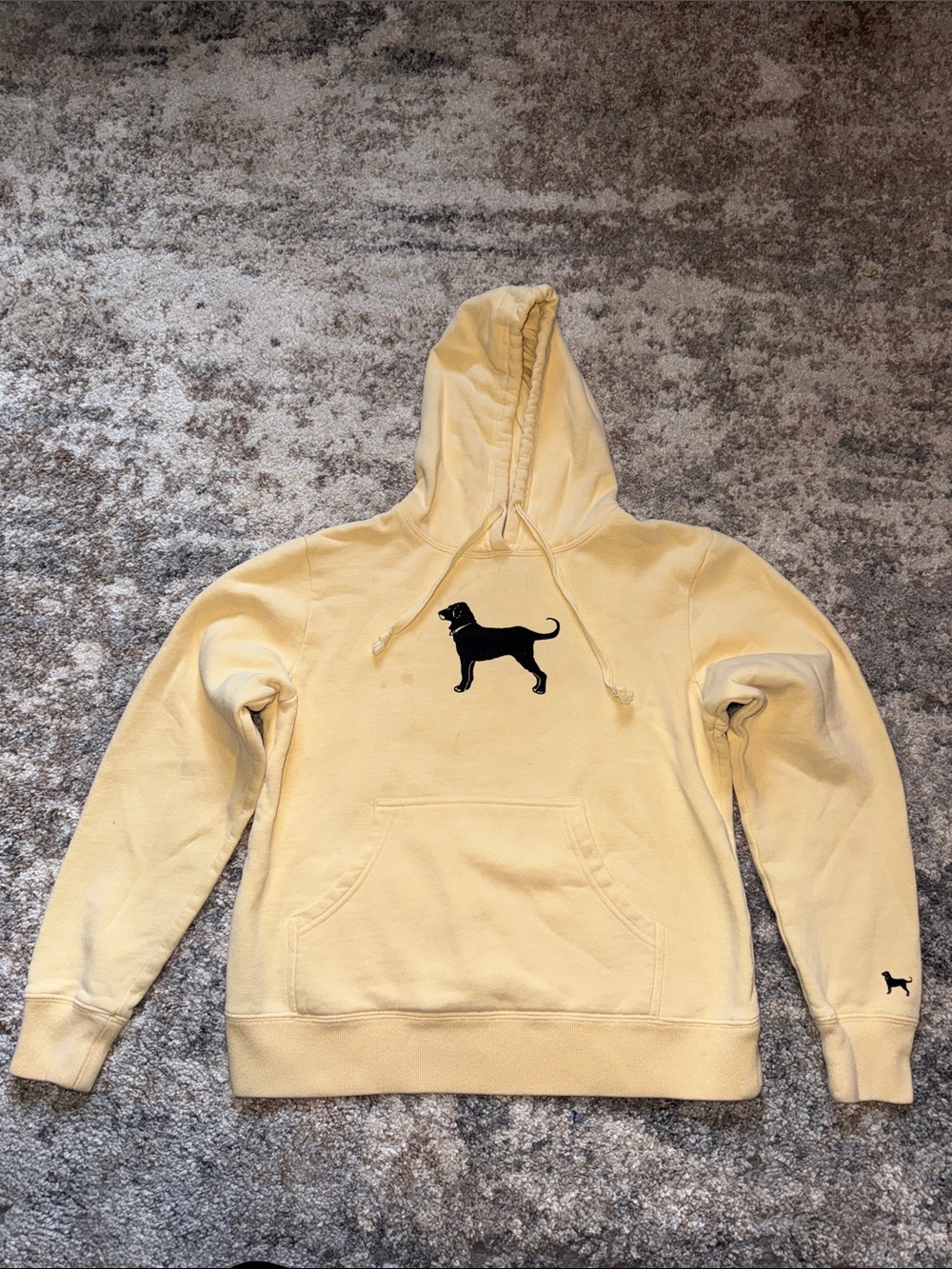 The Black Dog Pale Yellow Pullover Hoodie with Black Dog Logo